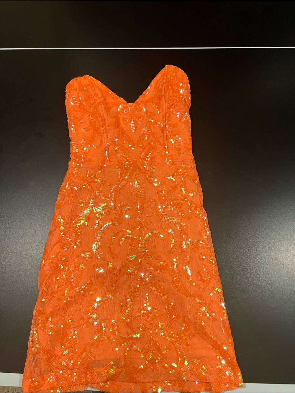 Windsor Orange Sequin Party Dress